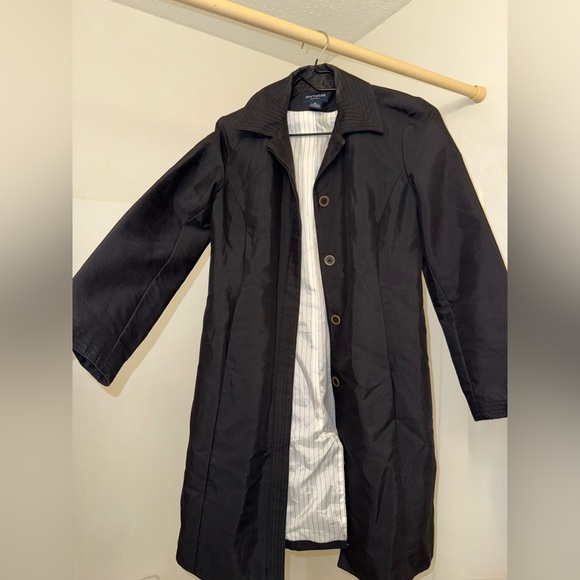 Ann Taylor womens black Trench Coat - Picture 3 of 5